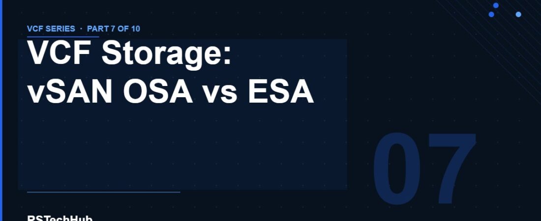 Part 7: VCF Storage — vSAN OSA vs ESA Deep Dive