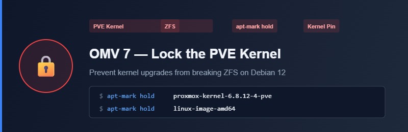 OMV 7 — Part 5: Lock the PVE Kernel and Prevent ZFS-Breaking Updates
