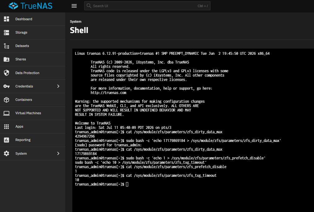 zfs_prefetch_disable=1 and zfs_txg_timeout=10 confirmed