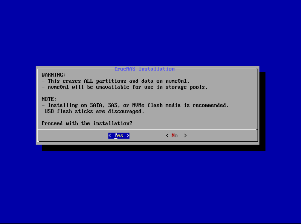 Warning — erases nvme0n1 only, SAS drives are untouched