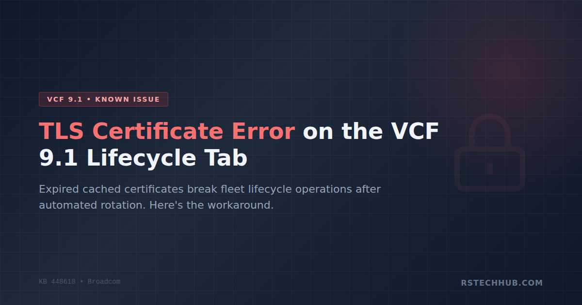 TLS Certificate Error on the VCF 9.1 Lifecycle Tab (KB 448618)