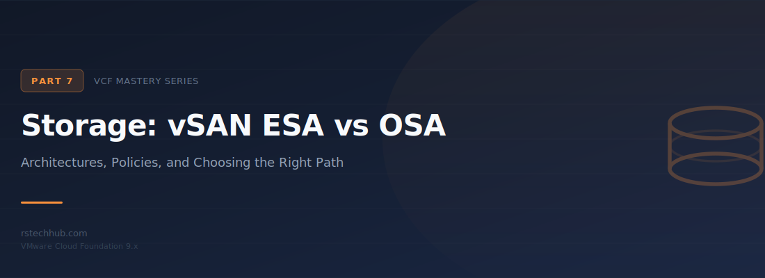 Mastering VCF 9.x (Part 7): Storage with vSAN ESA and OSA