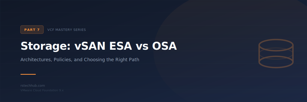 Mastering VCF 9.x (Part 7): Storage with vSAN ESA and OSA
