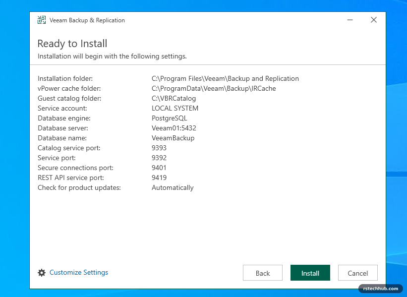 Veeam 12.3 ready to install summary