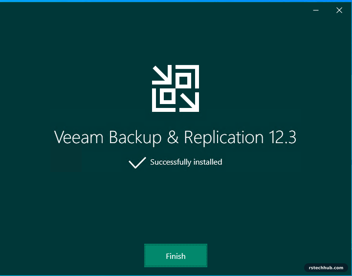 Veeam Backup and Replication 12.3 successfully installed