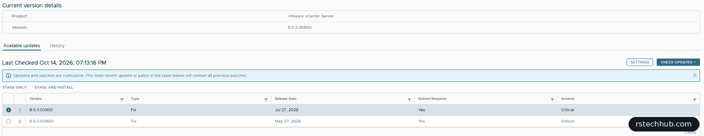 VAMI lists U3j and U3k after adding the token