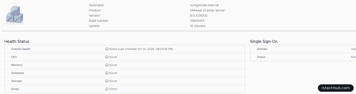 VAMI summary after patching