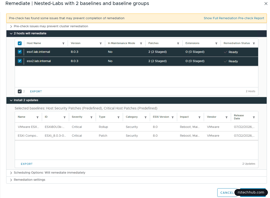 Remediate dialog
