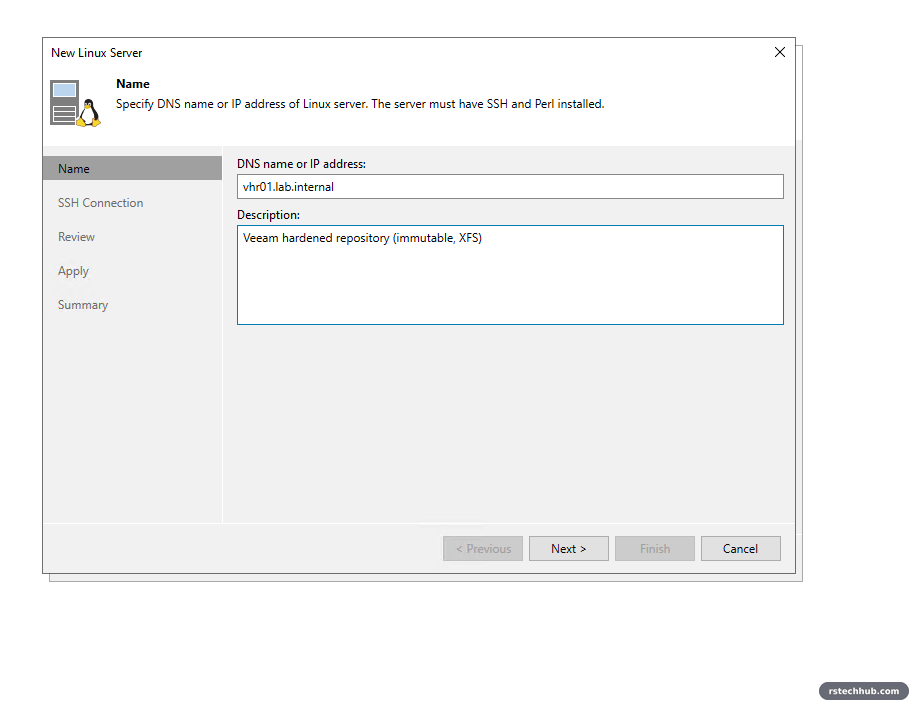 New Linux server: vhr01