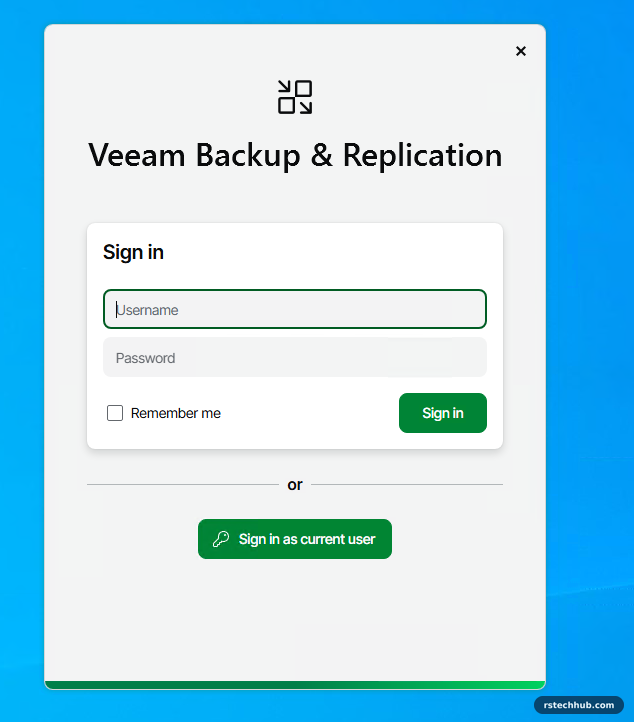 The new sign-in screen