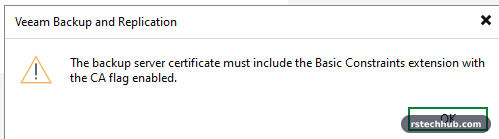 v13 wants a certificate that can act as a CA