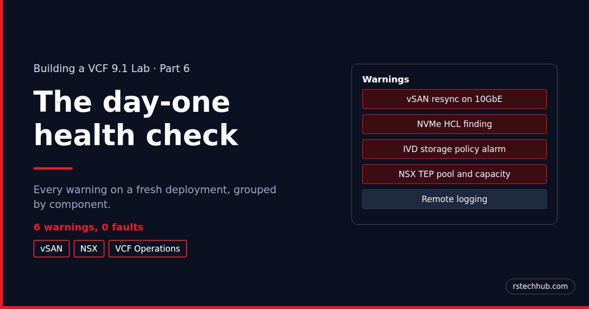 Building a VCF 9.1 Lab, Part 6: The Day-One Health Check