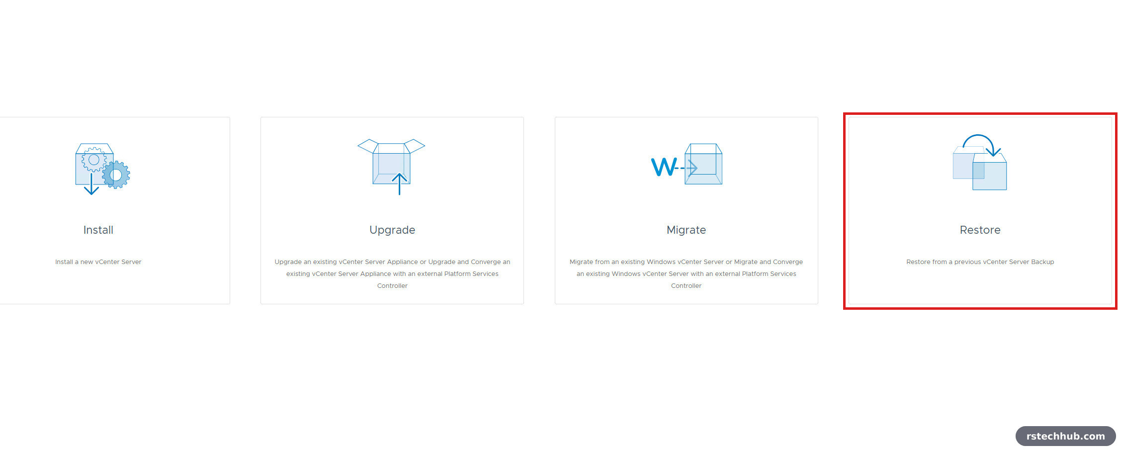 Restore, the fourth option in the installer